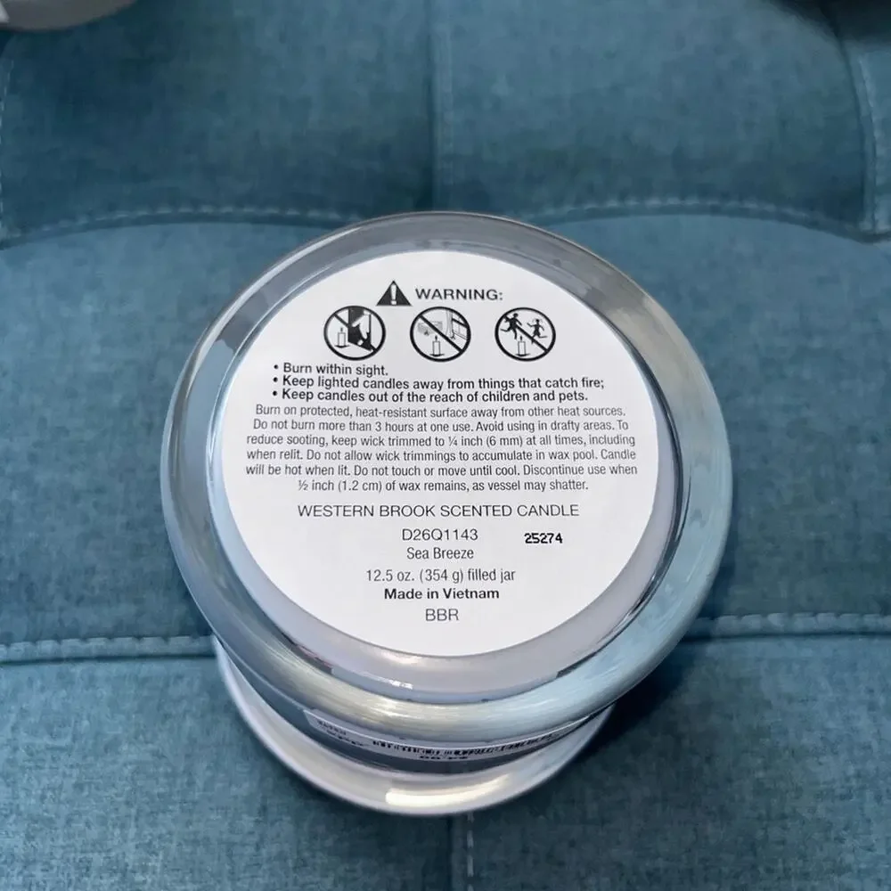 NEW! Western Brook Sea Breeze Jar Candle 12.5 oz with Corinthians 12:9